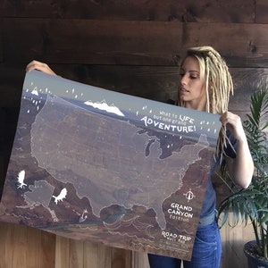 Grand Canyon Edition Whimsical Wall Map for Pins and Buttons image 2