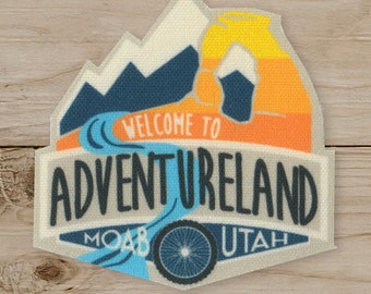 Welcome to Adventureland - Iron on Patch, Canvas, Utah, Moab
