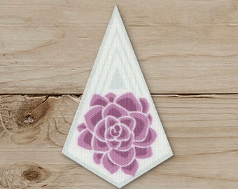 Geometric Pink Succulent - Iron on Patch, Canvas, Cactus Patch