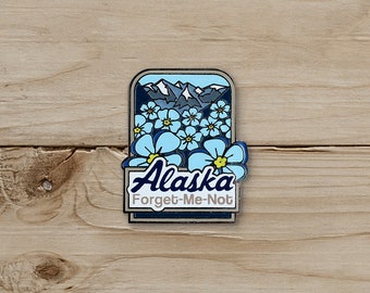 Forget-Me-Not Alaska Pin / Pin Collection / Lapel Pin Collecting