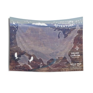 Grand Canyon Edition Whimsical Wall Map for Pins and Buttons image 1