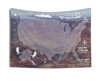 Grand Canyon Edition - Whimsical Wall Map for Pins and Buttons