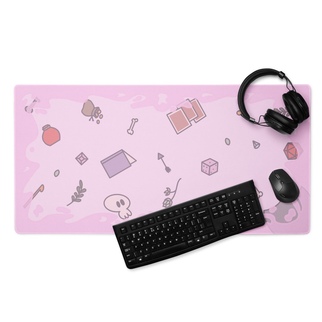 Gelatinous Cube Pink Gaming Desk Mat, Mouse Pad, Dungeons and Dragons, Gifts for Gamers, Nerd
