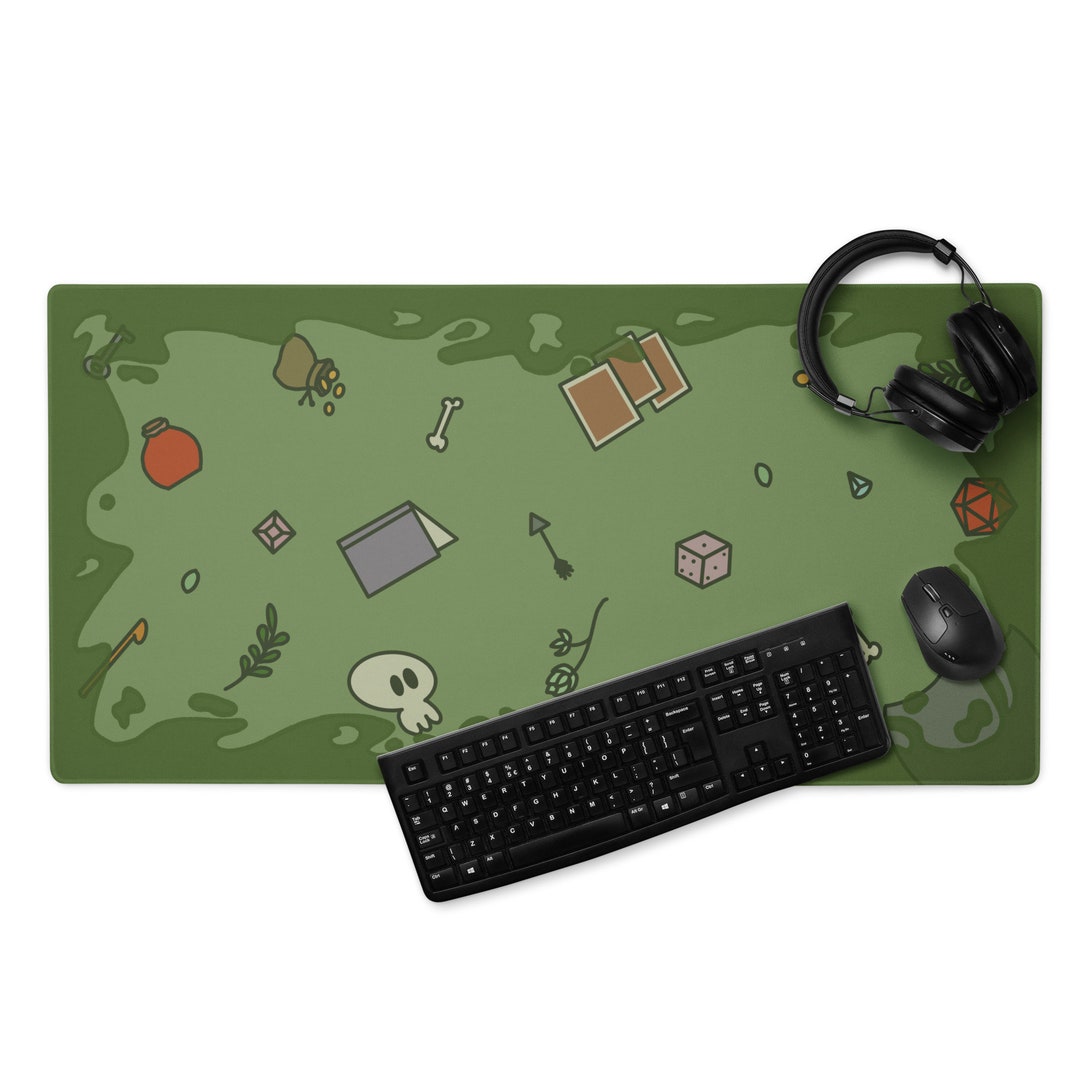 Gelatinous Cube Green Gaming Desk Mat, Mouse Pad, Dungeons and Dragons, Gifts for Gamers, Nerd