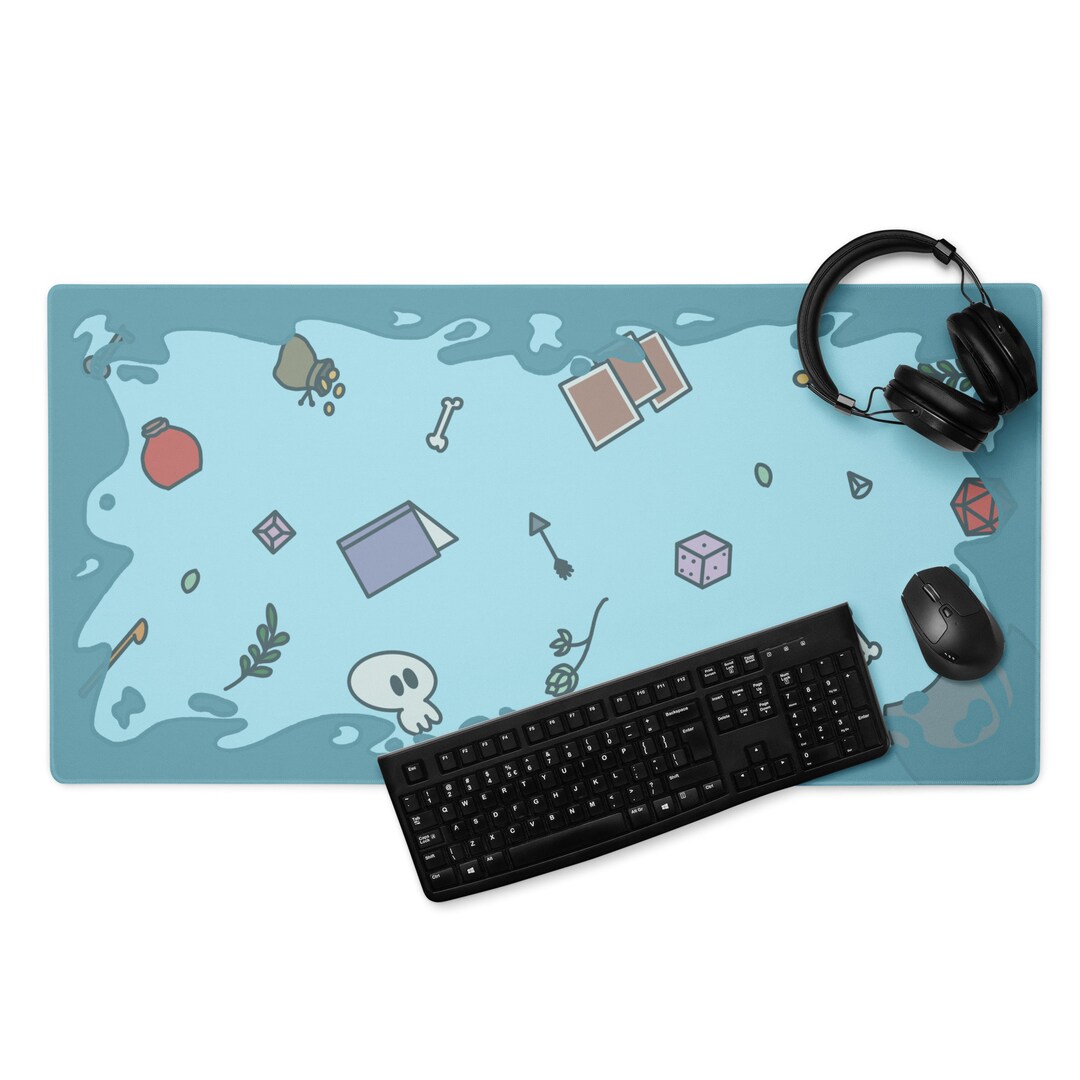 Gelatinous Cube Blue Gaming Desk Mat, Mouse Pad, Dungeons and Dragons