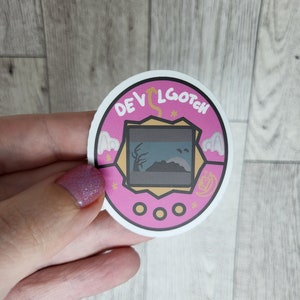 Pink Devil Virtual Pet Sticker - B Grade - For laptop, tumbler, bottle, and more! Gift for Tamagotchi and VPet lovers, gifts for gamers