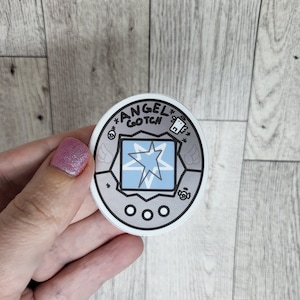 Silver Angel Virtual Pet Sticker - B Grade - For laptop, tumbler, bottle, and more! Gift for Tamagotchi and VPet lovers, gifts for gamers