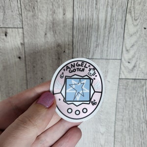 Pink Angel Virtual Pet Sticker - B Grade - For laptop, tumbler, bottle, and more! Gift for Tamagotchi and VPet lovers, gifts for gamers