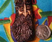 Accesories keyring keychains carved face antler quot Michael Woodspirit quot reproduction personalized key fob Hippie keychain woodspirit keyring