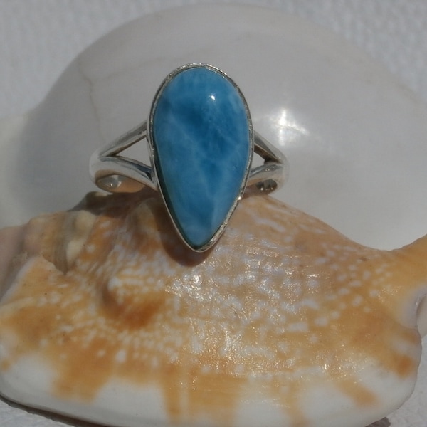 Gorgeous Larimar Ring Handmade In Sterling Silver 925