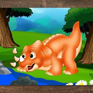 Pin the Horn on the Dinosaur Party Theme digital file