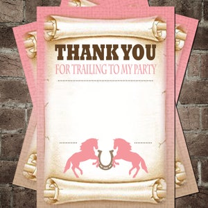 Cowgirl Birthday Party Digital Thank You Card