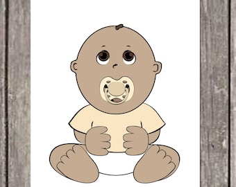 Neutral Baby Pin the Pacifier on the Baby digital file