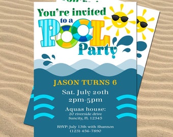 Summer Fun, Pool Party Digital Invite