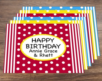 Primary Colors Birthday Party Digital Placemat
