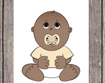 Neutral Baby Pin the Pacifier on the Baby digital file