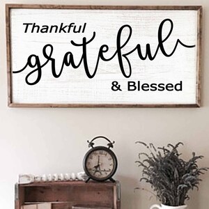 Thankful Grateful & Blessed wall decor 12&quot;x6&quot; Digital File