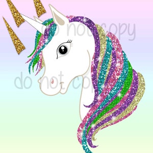 GLITTER coloca el cuerno en el archivo digital Unicorn Party Theme GAME #unicornsforever