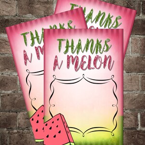 Watermelon Summer Theme Birthday Party Digital Thank You Card