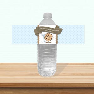 Milk and Cookies Party Digital Water Bottle Label