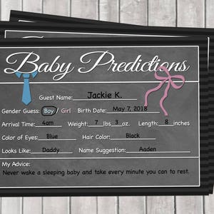 Sexe révèlent ou Baby Shower « Bébé prédiction » carte partie numérique