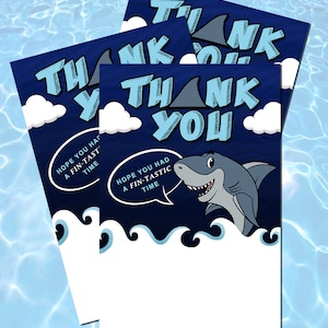 Shark Theme Birthday Party Digital Thank You Card