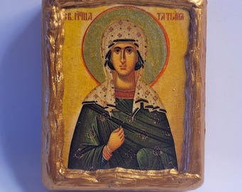 Santa Tatiana Agia Tatiani Santa Tatiana Arte religioso Bizantino Griego y Ortodoxo Oriental Monte Athos Cristianismo Icono