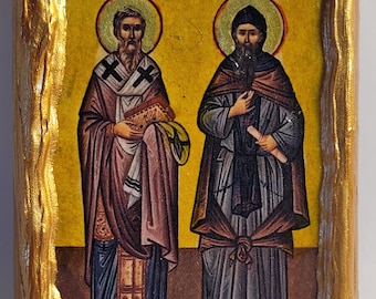 San Cirilo San Cirilo y Metodio Metodio Arte religioso Bizantino Griego y Ortodoxo Oriental Monte Athos Cristianismo Icono