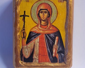 Santa Nina Nino Arte religioso Bizantino Griego y Ortodoxo Oriental Monte Athos Cristianismo Icono