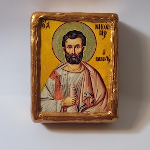 Saint Nikodimos St. Nicodemus Nikodemos Religious Art Byzantine Greek and Eastern Orthodox Mount Athos Christianity Icon