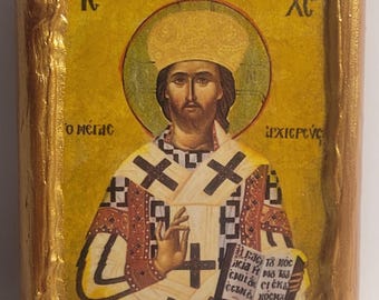 Jesucristo Pantokrator Archiereus Arte religioso Icono del Monte Athos bizantino griego y ortodoxo oriental