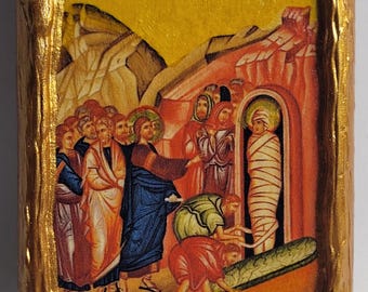 La resurrección de Lázaro Lázaro Jesucristo Arte religioso Icono del Monte Athos bizantino griego y ortodoxo oriental