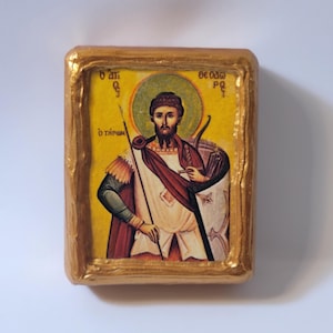 Saint Theodore St. Theodoros Theodorus Tiron Religious Art Byzantine Greek and Eastern Orthodox Mount Athos Christianity Icon