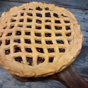 FAKE CHERRY PIE Very Realistic  - Actual Pie Size 9" - Looks and smells like freshly baked cherry pie