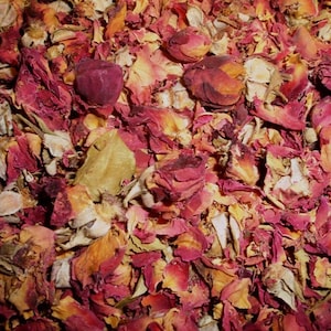 Pétales et boutons de rose rouge séchés - Idéal pour les mariages, les pots-pourris et les sachets