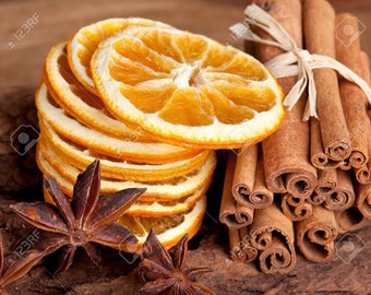 Dried Orange Slices, Star Anise And Cinnamon Sticks  - Craft projects/ potpourri mix/ holiday decor