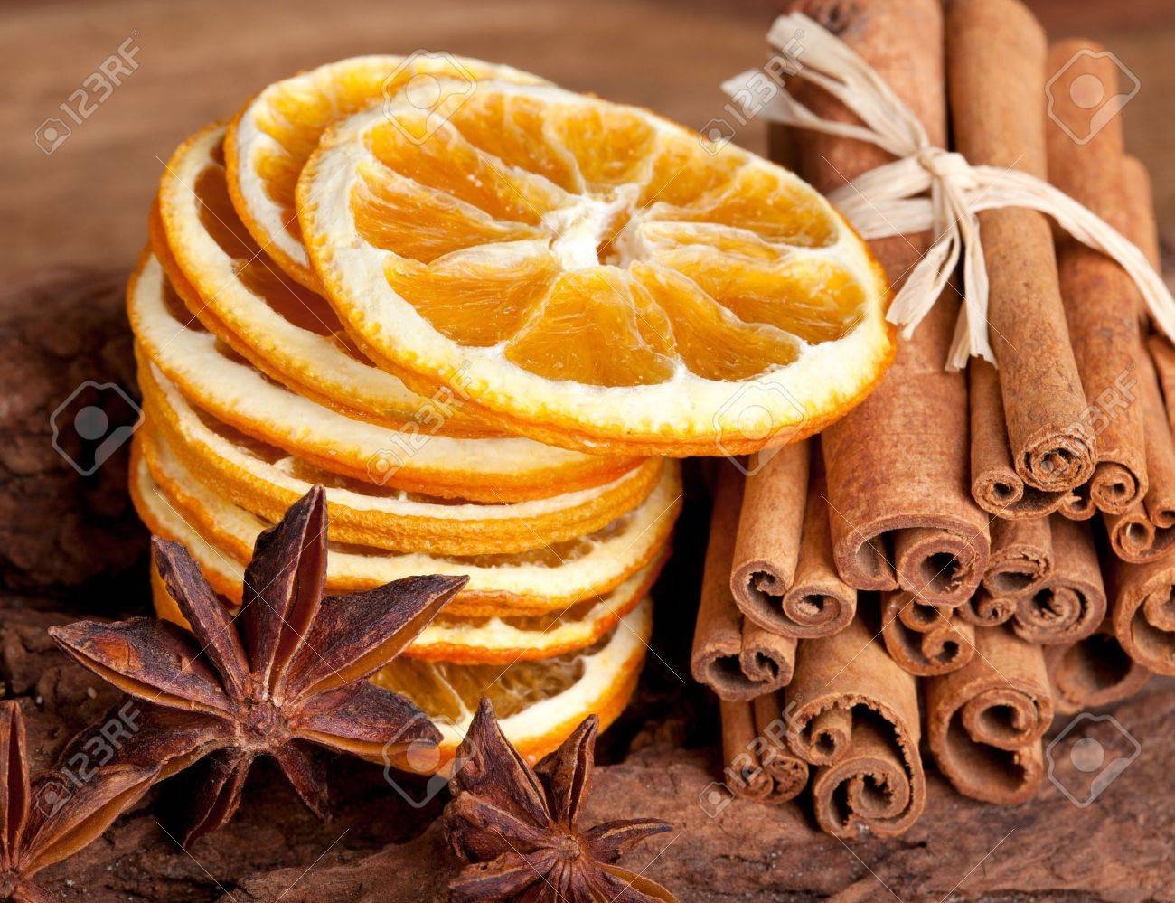 Dried Orange Slices, Star Anise and Cinnamon Sticks - Craft