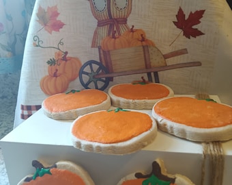 Fake Frosted Pumpkin Sugar Cookies (6-12)  - Perfect Halloween and fall Decorations, home staging, movie props, fake food props