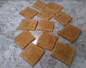 FAKE Hard Tack Crackers Colonial Fake Foods (12 pieces) - Revolutionary War Food/18th century fake food props/Historical Food