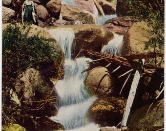 Estes Park Colorado Horse Shoe Falls Vintage Postcard c1910 (unused)