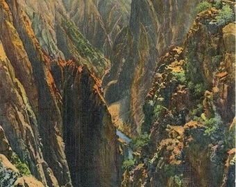 Gunnison Colorado Black Canon National Monument Vintage Postcard (unused)
