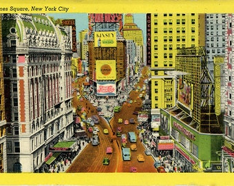 Times Square Great White Way New York City NYC Vintage Postcard (unused)