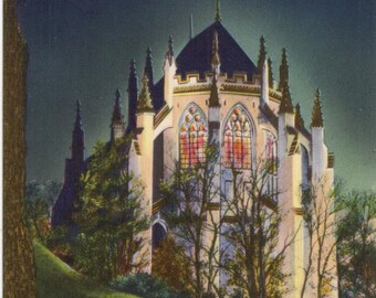 National Cathedral of S.S. Peter and Paul at Night Washington D.C. Vintage Postcard (unused)