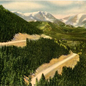 Mt. Ypsilon & Mummy Range from Trail Ridge Road Estes Park Grand Lake Colorado Vintage Postcard (unused)