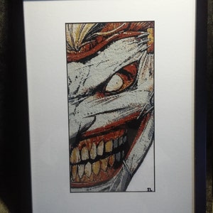 The Joker - Death of the Family - Handmade Cross Stitch framed art