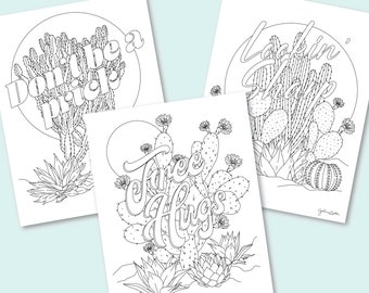 Desert Coloring Page Etsy
