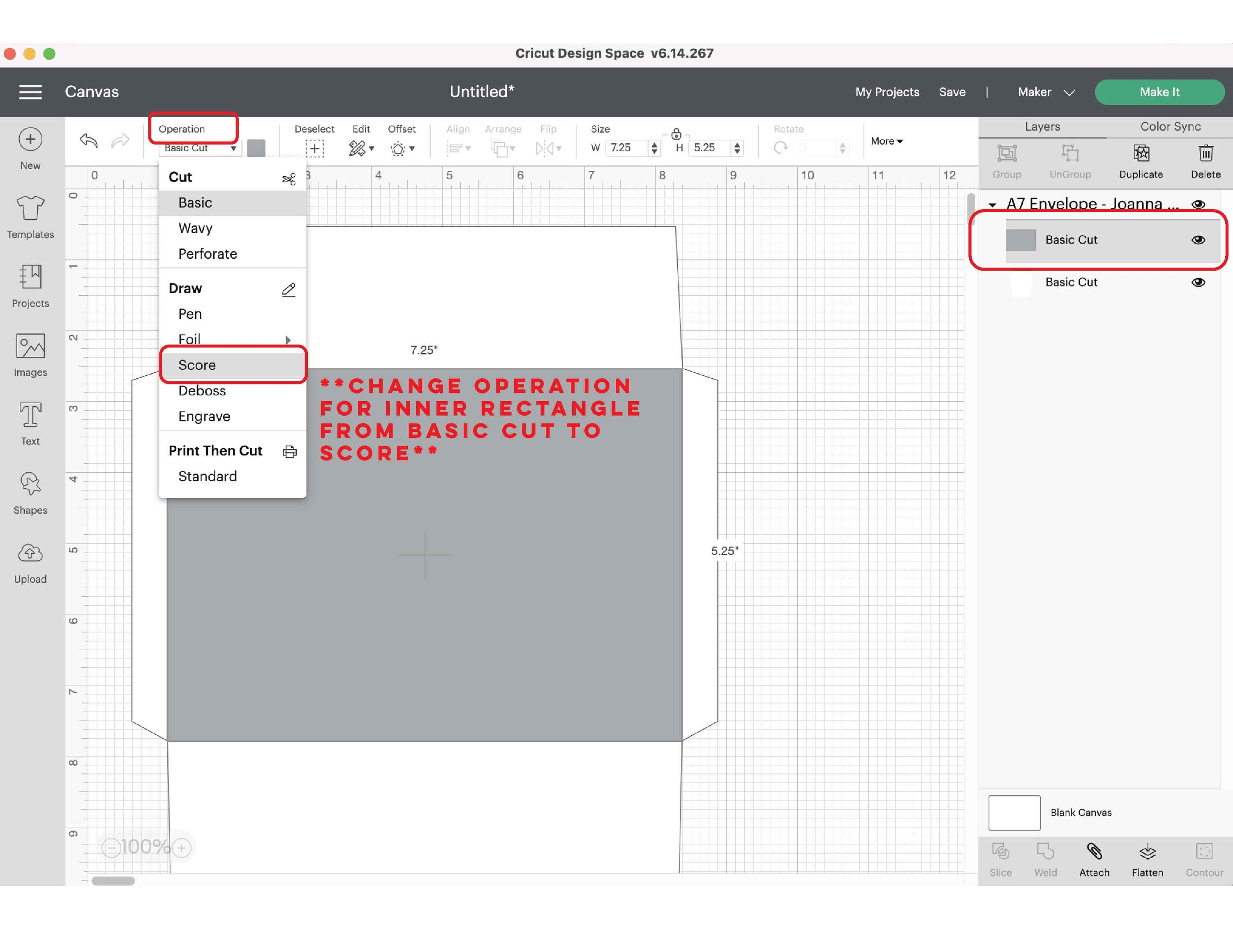 Envelope Template A7 Size, Simple Envelope Pattern - Etsy