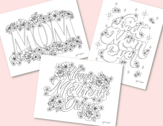 Mother's Day Coloring Pages Floral Printable Coloring