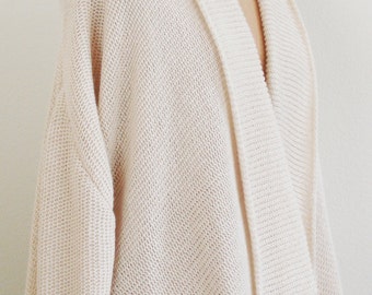 SALE - Cream Cashmere Cardigan Wrap Sweater