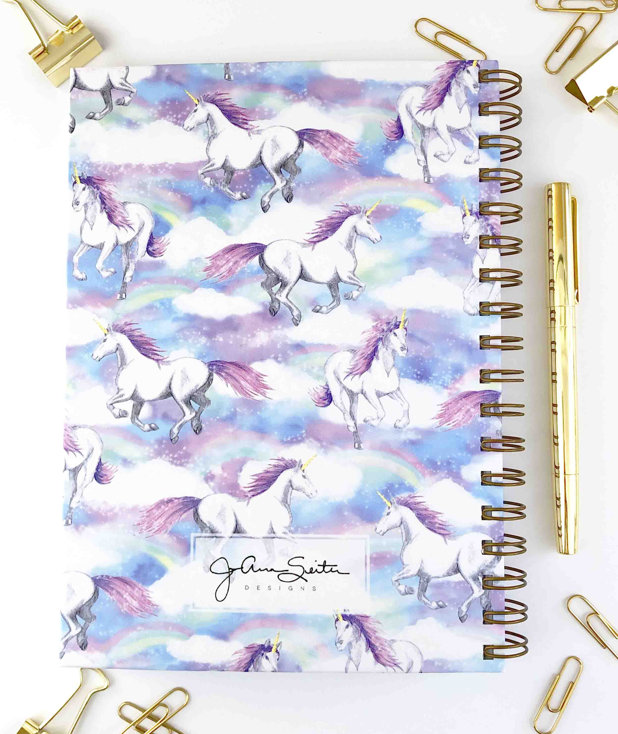 custom unicorn notebook personalized daily journal spiral etsy